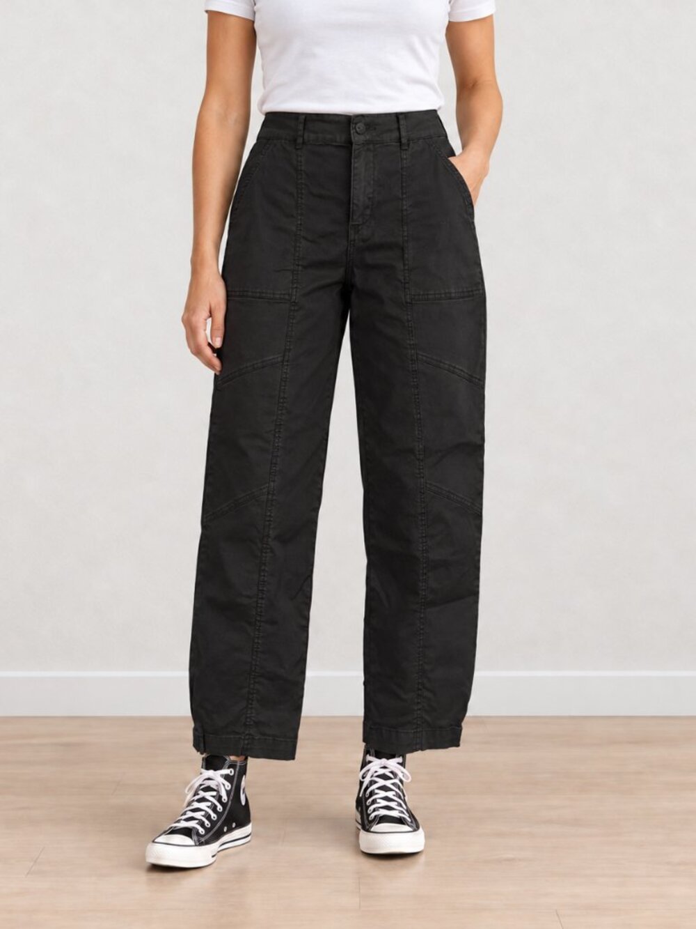 Sanctuary Sahara Tapered Utility Pants, Black, Size 27